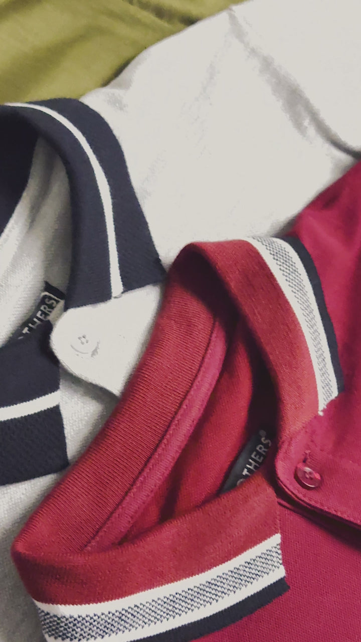 Olive & Blue Tipped Collar Polo Shirt - S25 - MP0327R