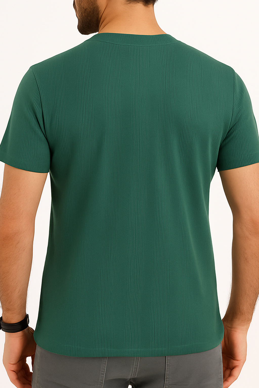 Dusty Teal Jacquard T-Shirt - S25 - MT0405R