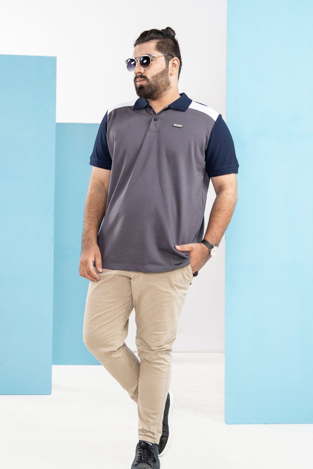 Embellished Cut & Sew Polo (Plus Size) - S21 - MP0032P