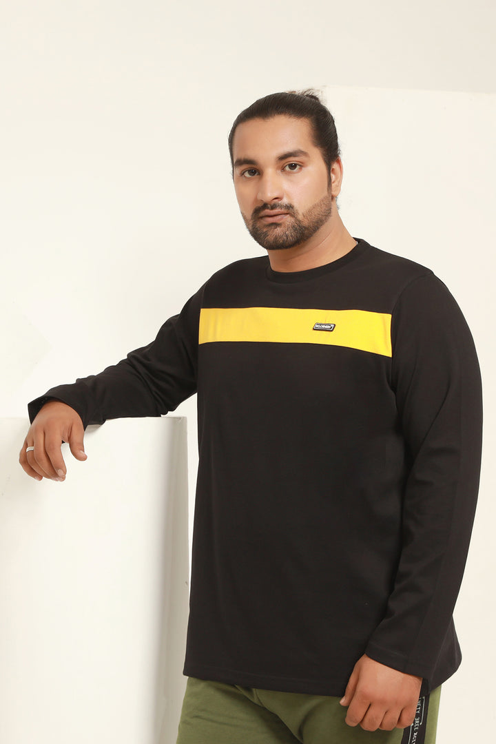 Plus Size Full Sleeves Color Block T-Shirts in Pakistan