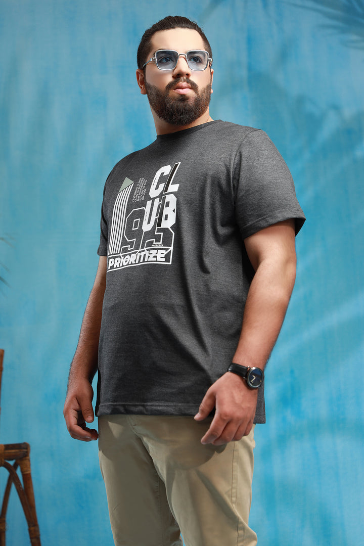 Priortize Charcoal T-Shirt (Plus Size) - P21 - MT0027P