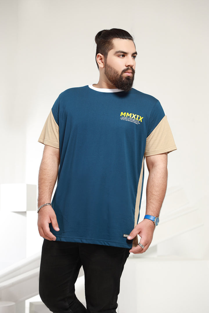 Dark Blue Block T-Shirt (Plus Size) - P21 - MT0088P