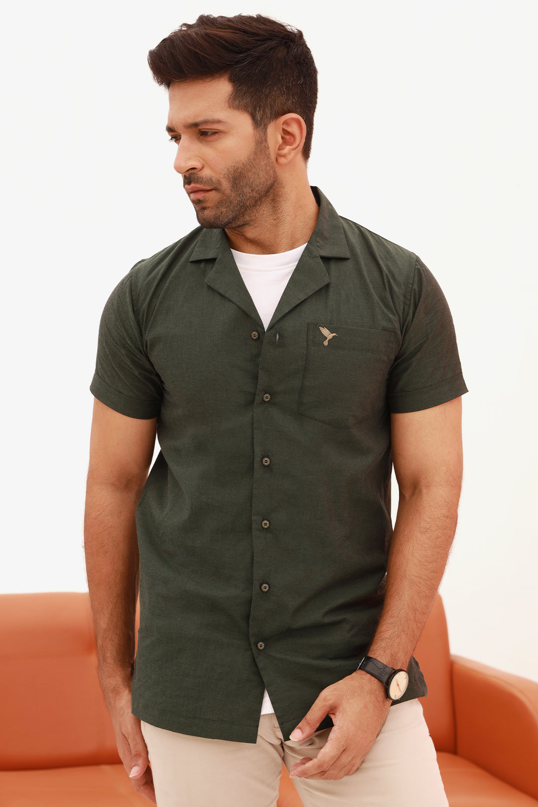 Green Casual Resort Shirt - S22 - MS0033R