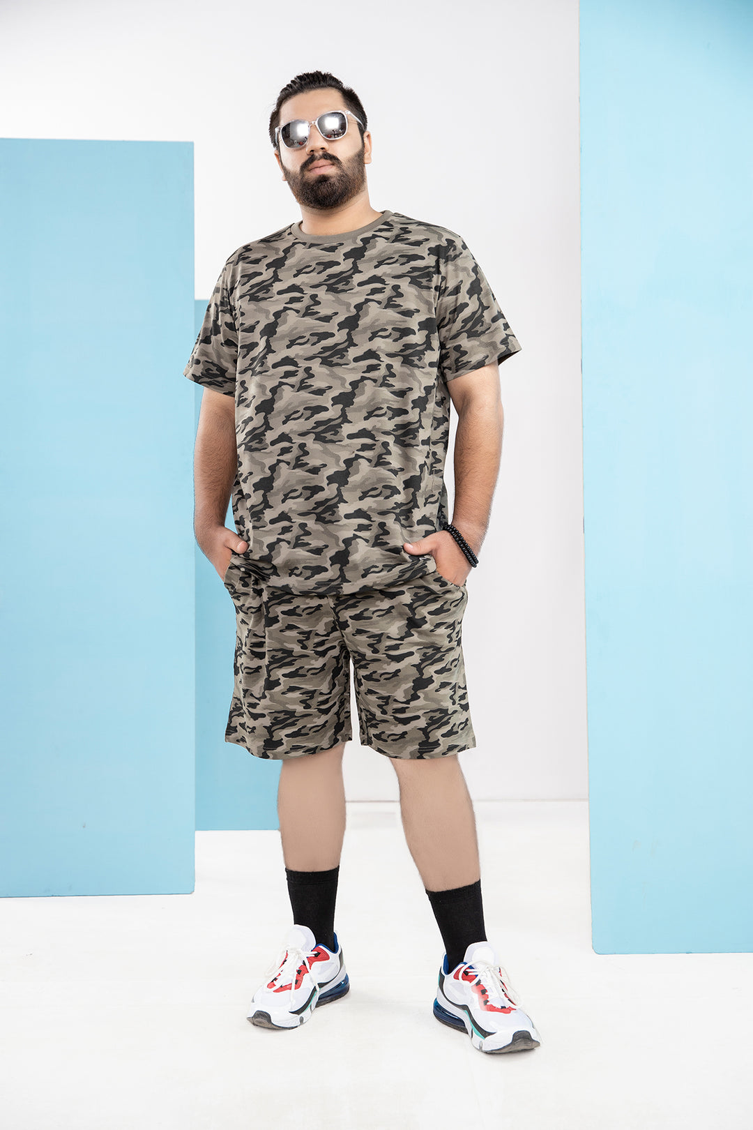 Green Camouflage T-Shirt (Plus Size) - S21 - MT0093P