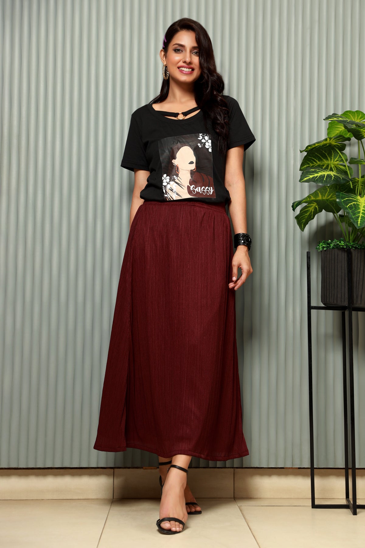 Sassy Black Graphic T-Shirt - Image 3