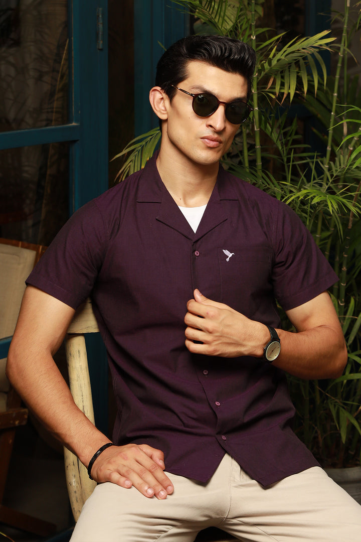 Purple Casual Resort Shirt - S22 - MS0032R