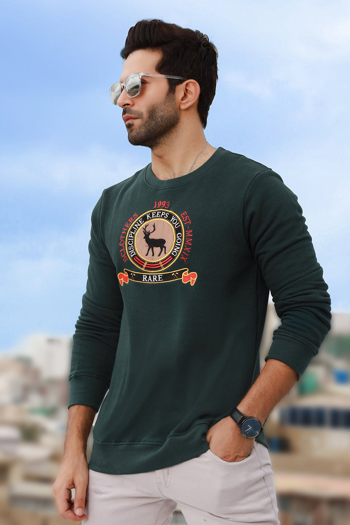 Rare Embroidered Green Sweatshirt