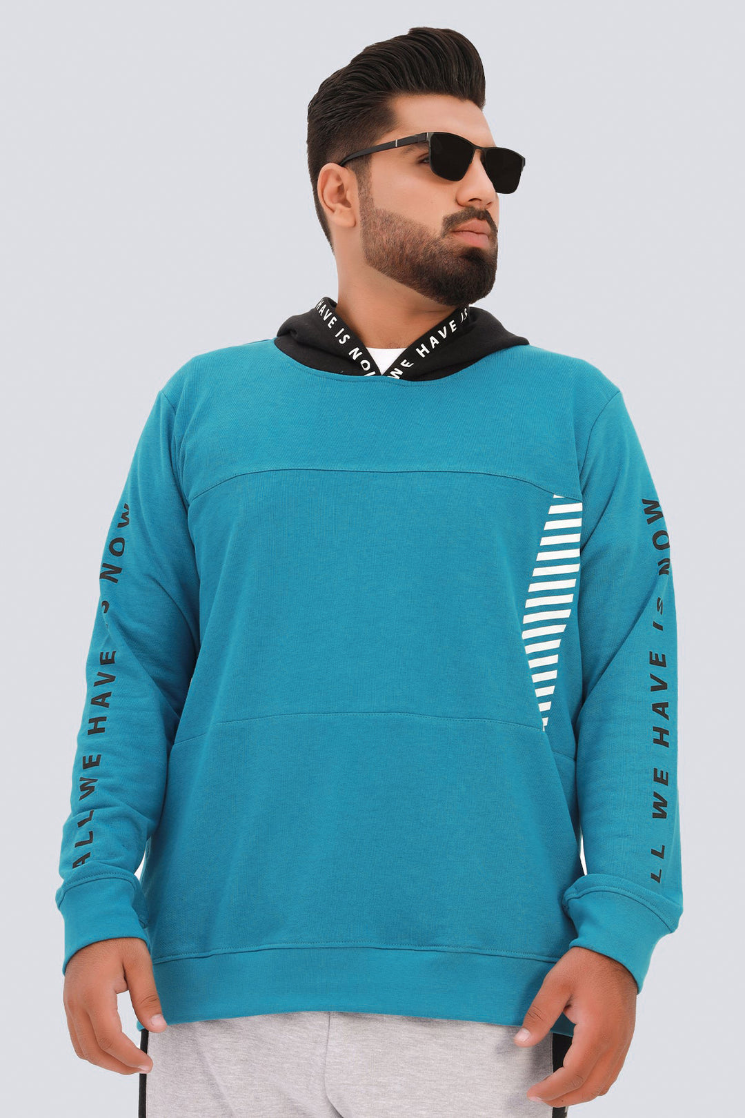 Blue Graphic Hoodie Plus Size