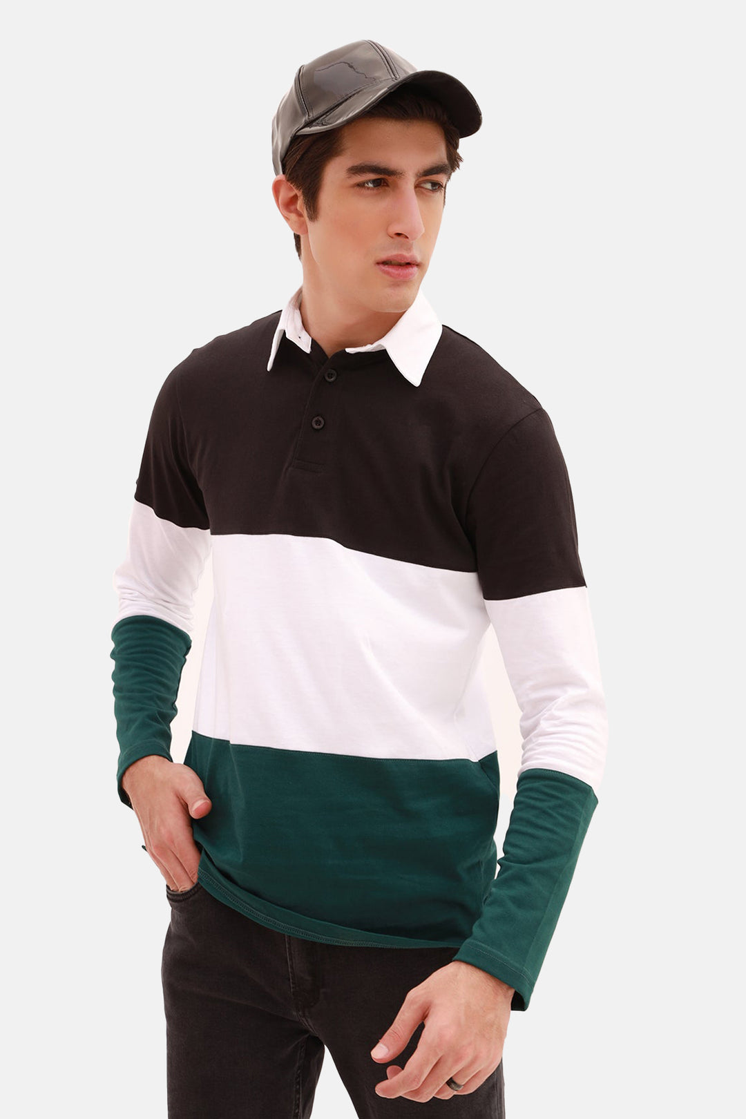 Teal Tri-Color Rugby Polo Shirt - S22 - MP0118R