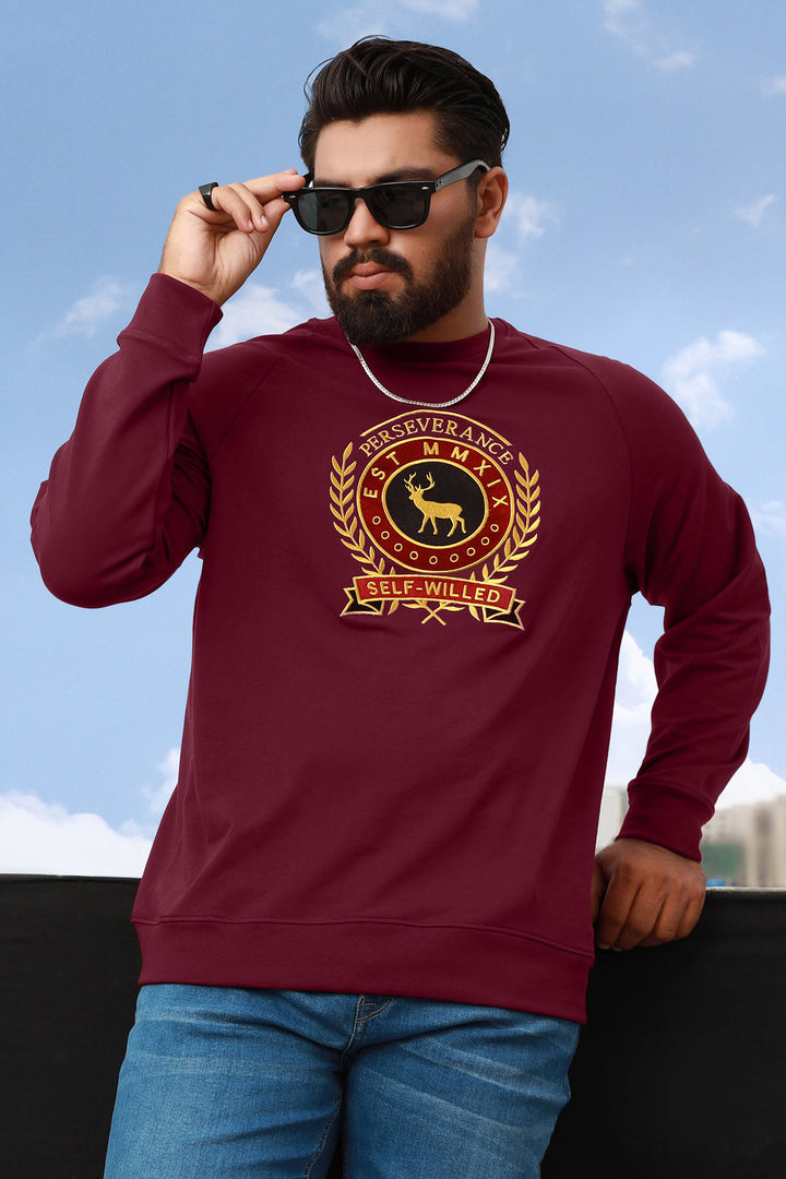 Perseverance Raglan Maroon Sweatshirt (Plus Size) - W22 - MSW051P