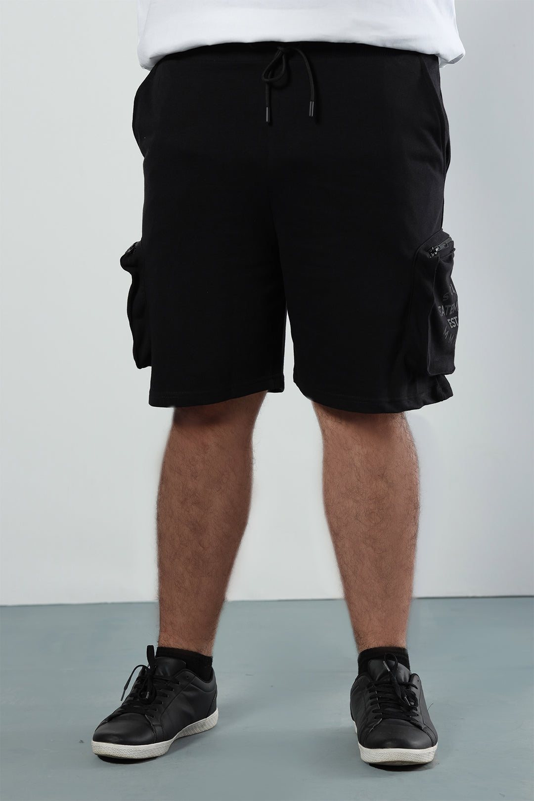 Black SCLO Statement Shorts (Plus Size) - P22 - MSH025P