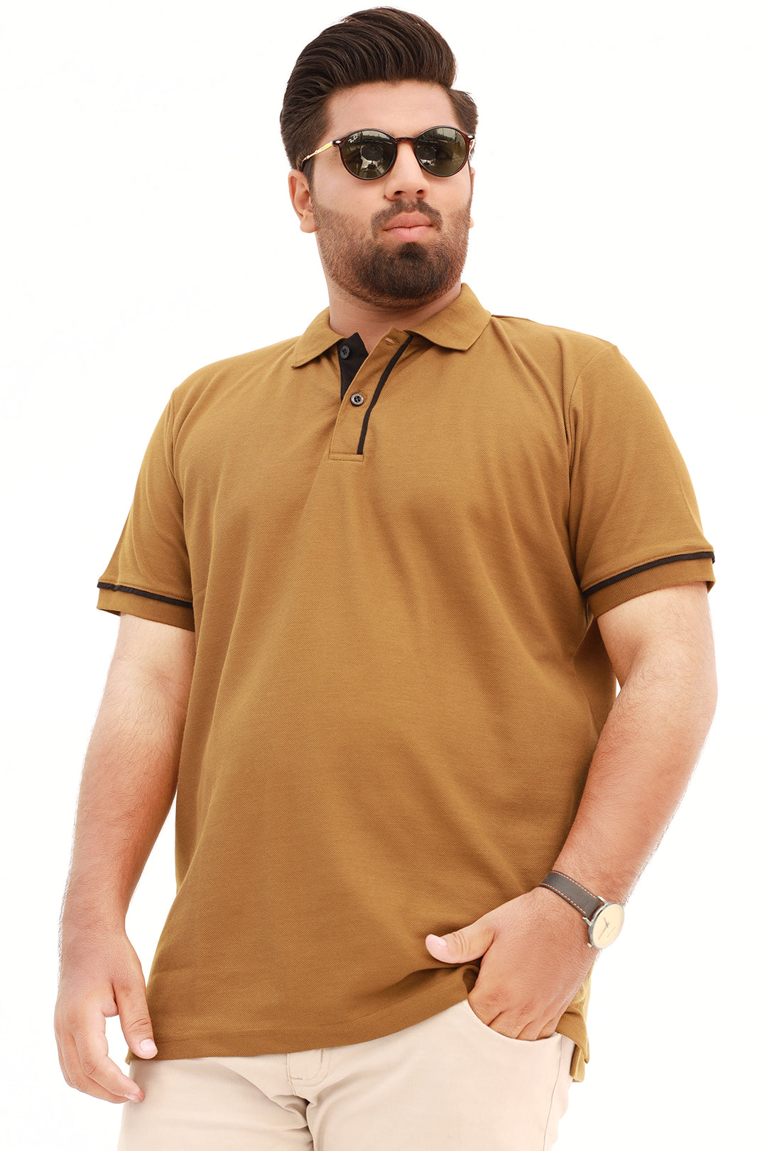 Dijon Brown Polo Shirt (Plus Size) - S22 - MP0089P