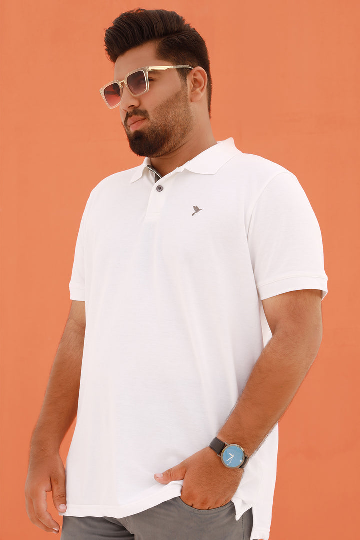 Mens White Embroidered Polo Shirt Online Pakistan
