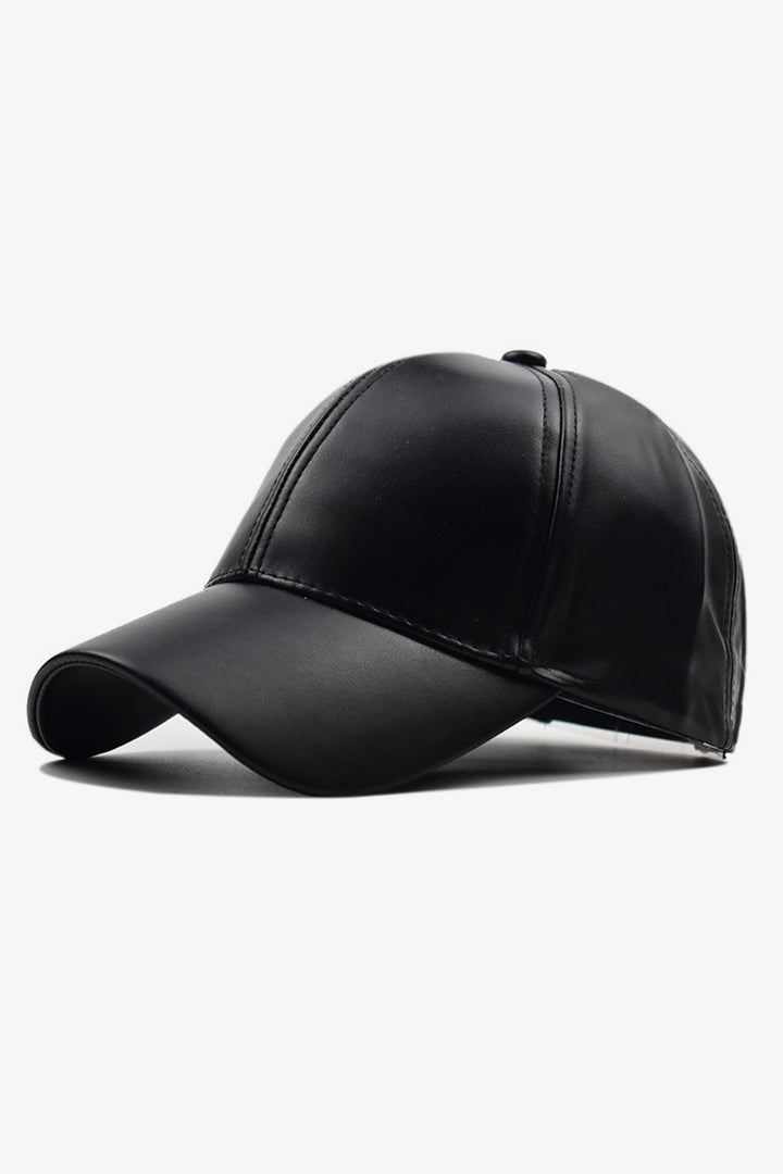 Black Leather Cap - A23 - MCP071R