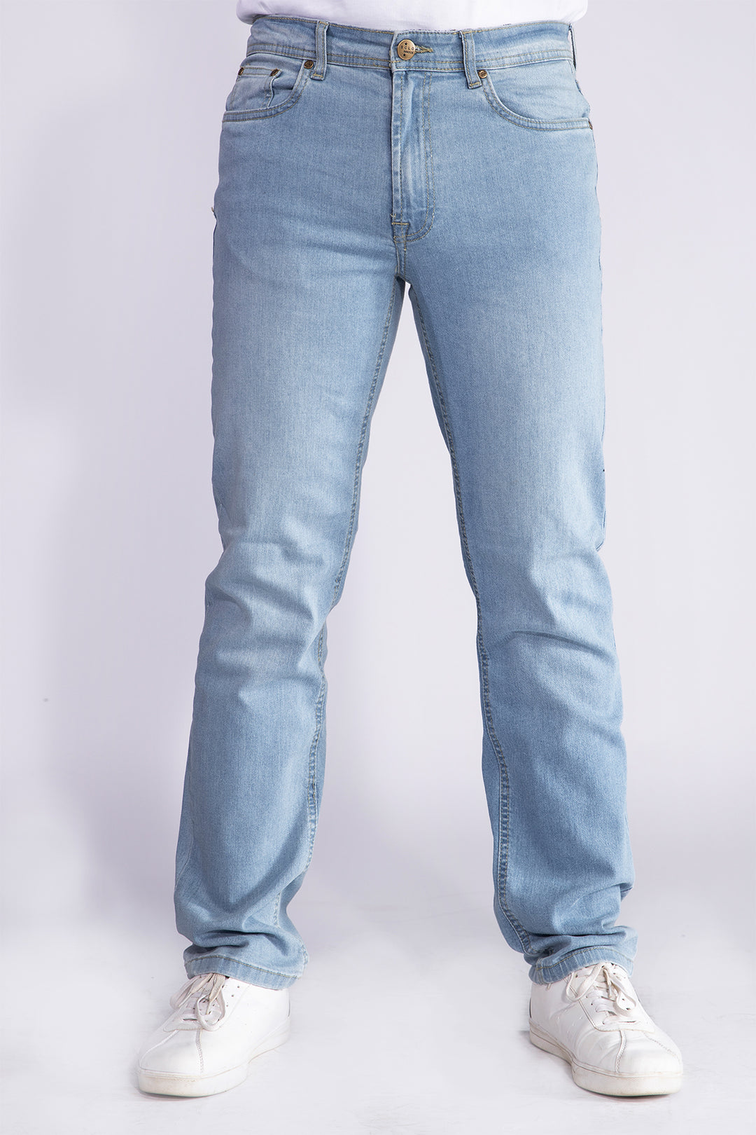 Straight Fit Light Wash Jeans W21 MDJ003R - Main Image