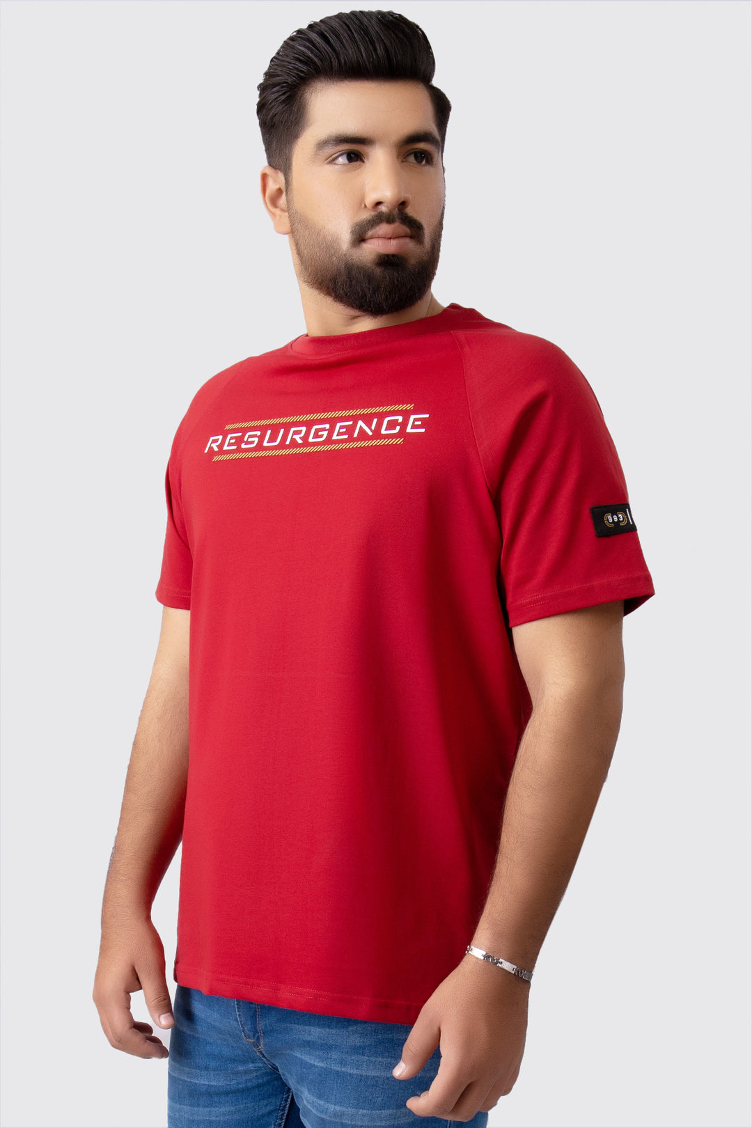 Resurgence Maroon Graphic T-Shirt (Plus Size) - A23 - MT0285P