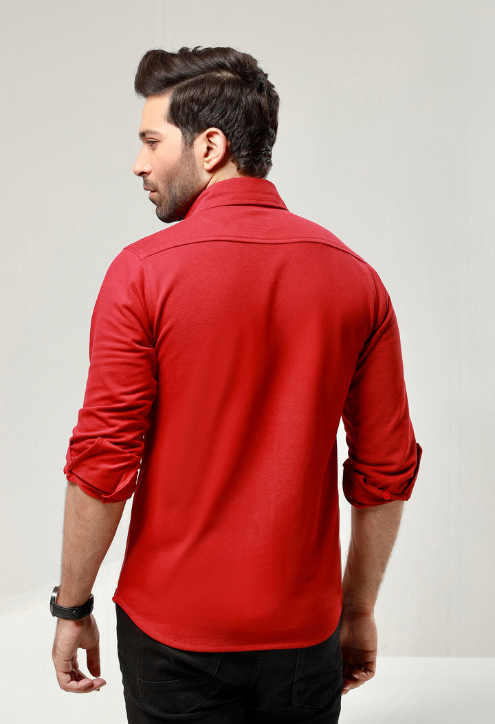Casual Maroon Shirt - S21 - MS0004R