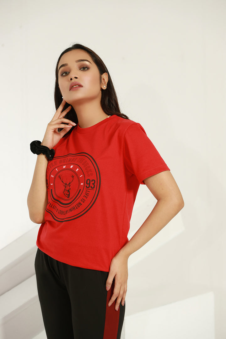 Bustle Red T-Shirt (Plus Size) - P21 - MT0013P