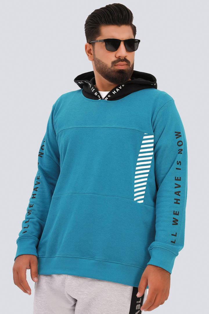Blue Graphic Hoodie Plus Size