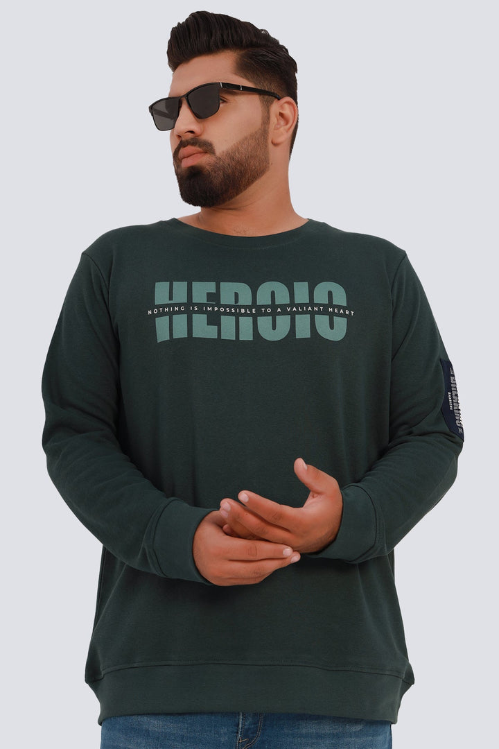 Heroic Teal Sweatshirt Men Plus Size
