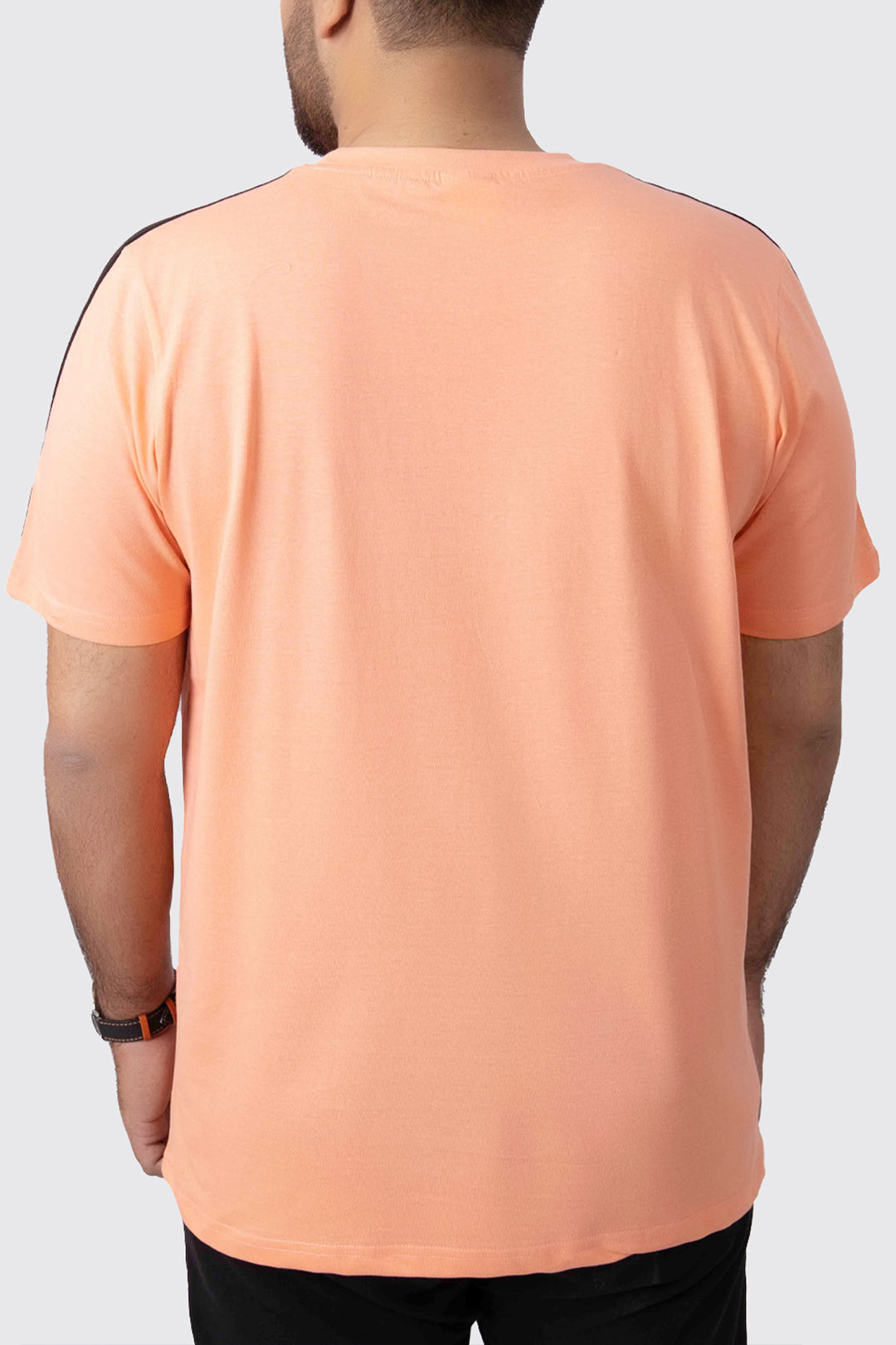 Coral & Black Graphic T-Shirt - A23 - MT0296R