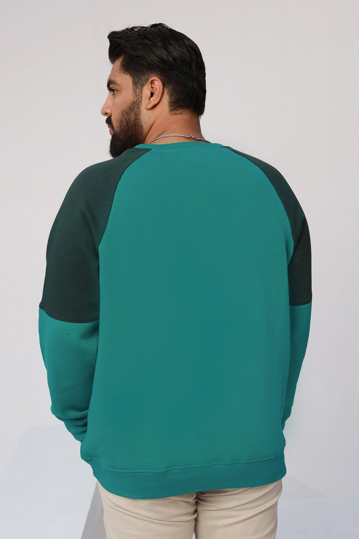 Teal & Green Raglan Sweatshirt Plus Size Online in Pakistan