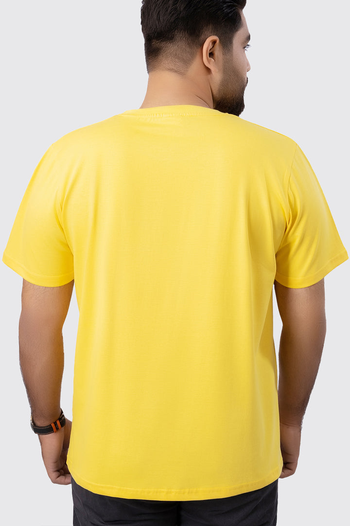 Yellow Maize Paneled Graphic T-Shirt - A23 - MT0288R