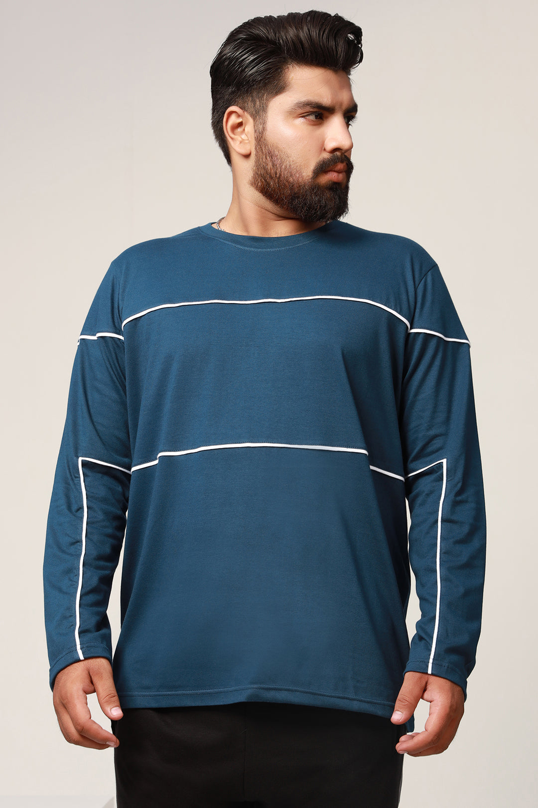 Men's Midnight Blue Panelled T-Shirt Online in Pakistan Online in Pakistan