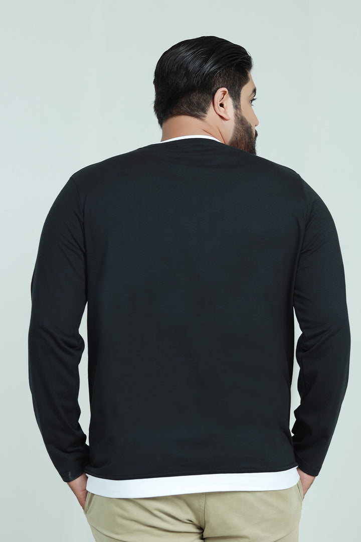Black Rib T-Shirt (Plus Size) - W21 - MT0115P
