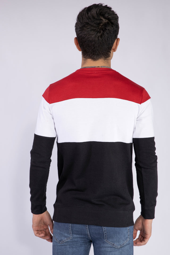 Red Color Block Sweatshirt - W21 - MSW014R