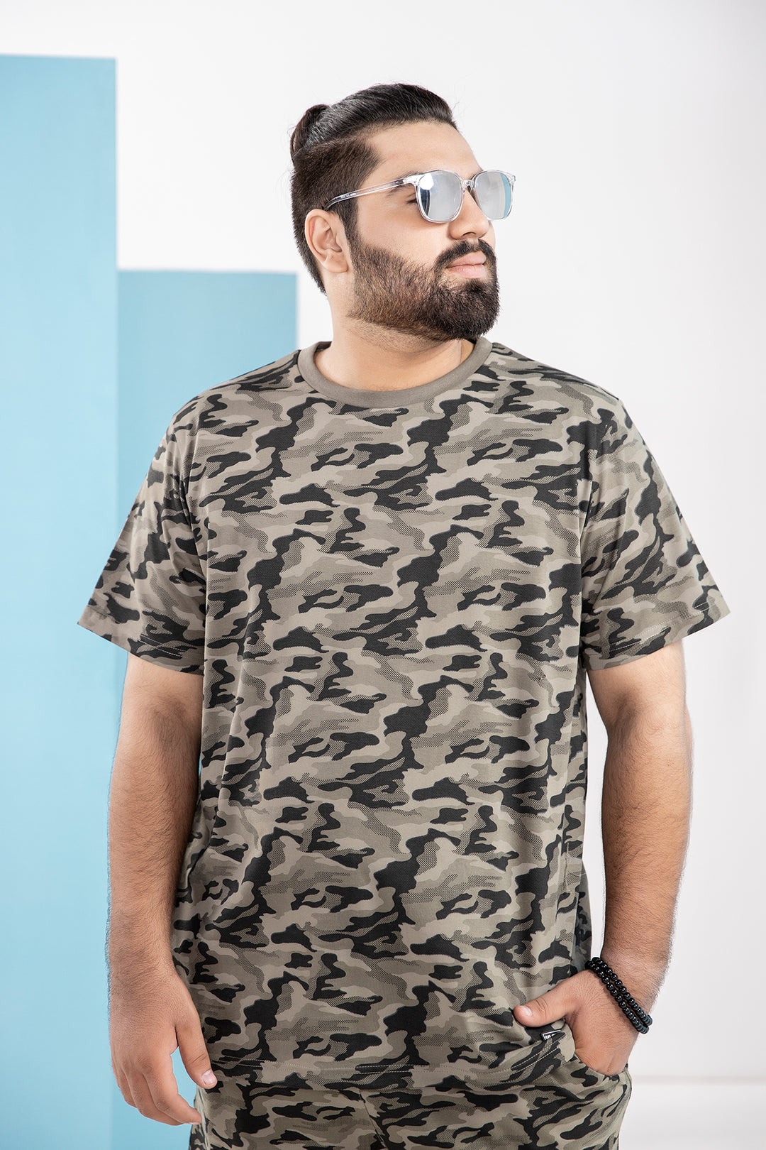 Green Camouflage T-Shirt (Plus Size) - S21 - MT0093P