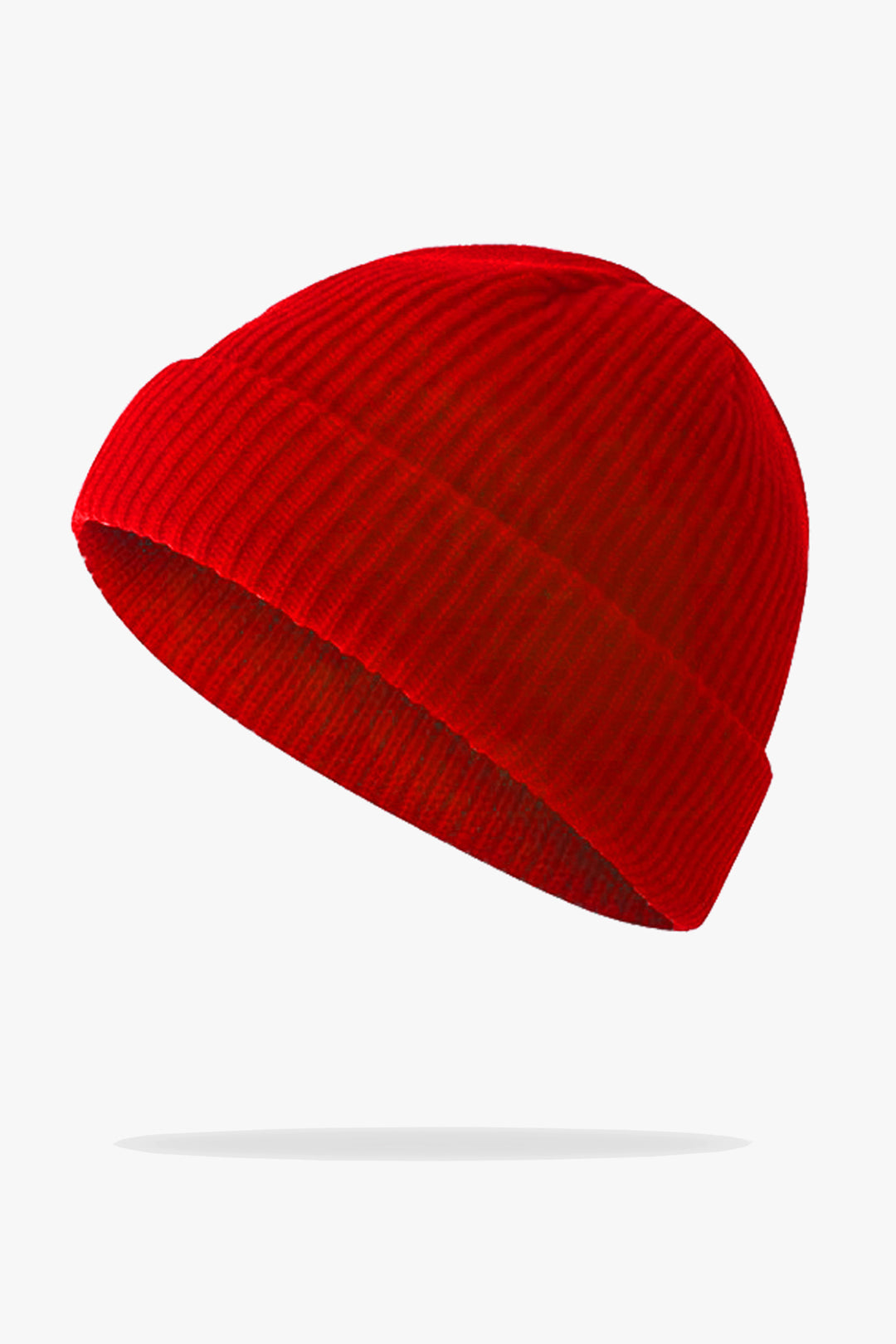 Red Ribbed Knitted Beanie - W22 - UBH0004