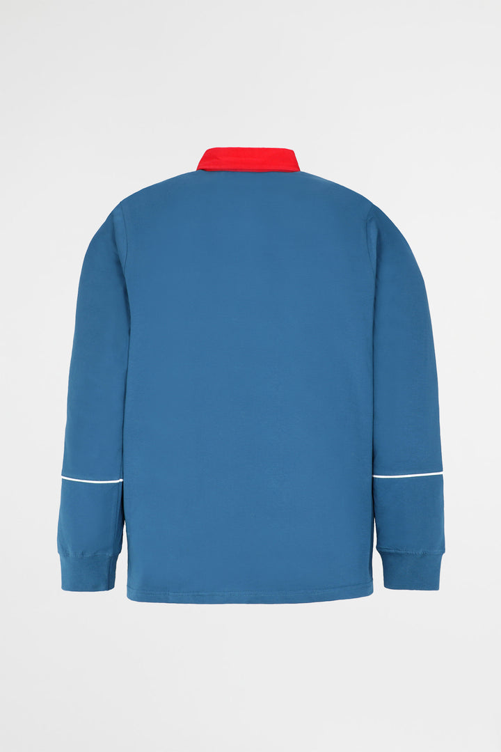 Carribean Blue & Red Rugby Polo Shirt - W22 - MP0122R