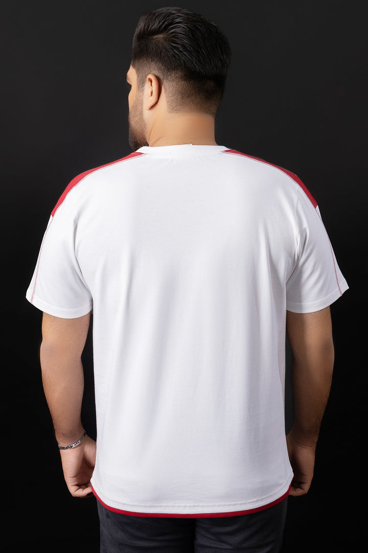 Reign White Graphic T-Shirt (Plus Size) - A23 - MT0298P