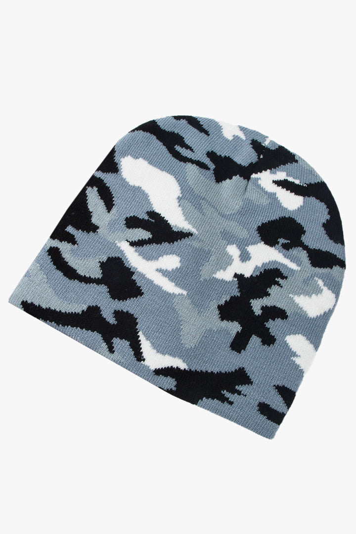 Camouflage Sky Blue Knitted Beanie 