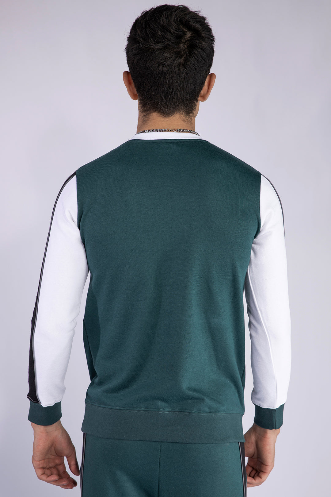 White-Zink Color Block Sweatshirt - W21 - MSW032R