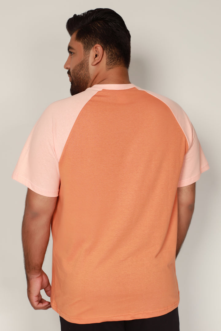 Orange & Salmon Raglan T-Shirt (Plus Size) - S22 - MT0178P