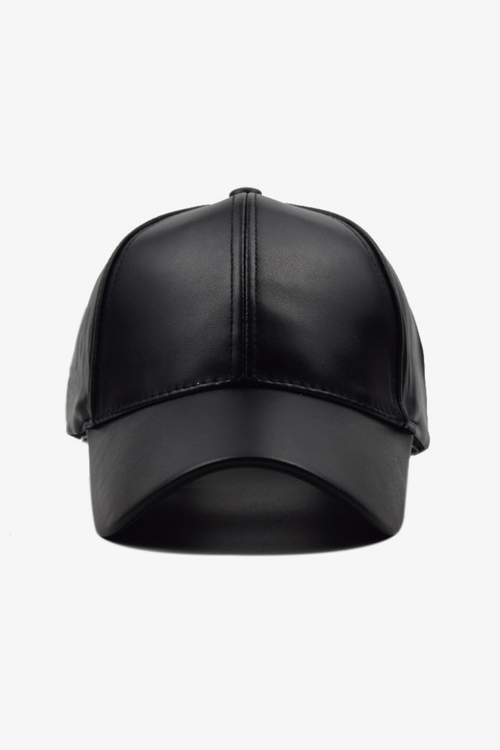 Black Leather Cap - A23 - MCP071R