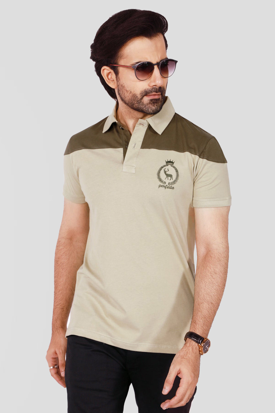 Olive Cut & Sew Embroidered Polo Shirt - S22 - MP0120R