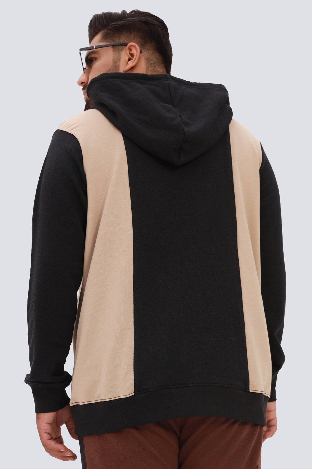 Black & Taupe Graphic Hoodie