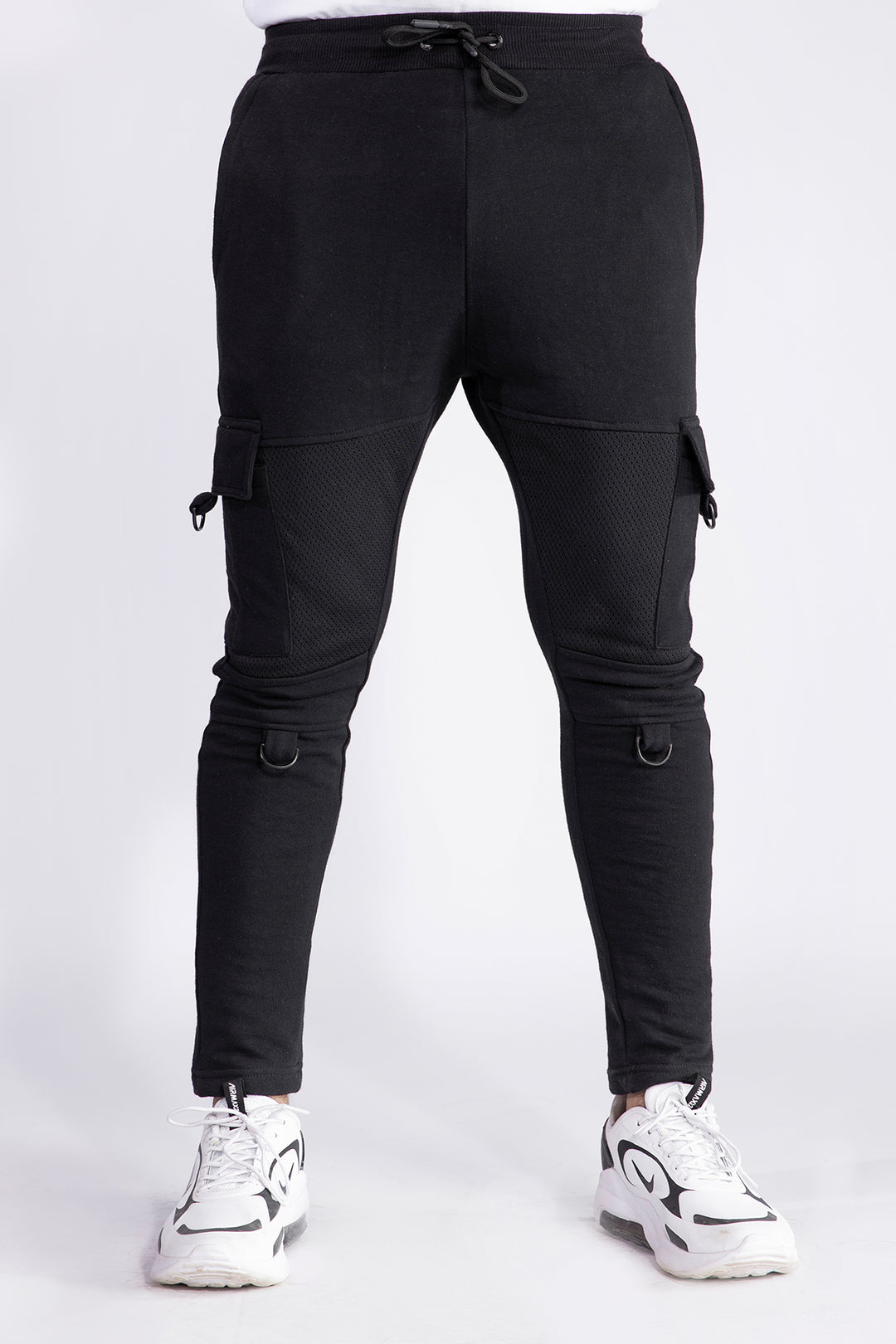 Black Mesh Panel Trouser - W21 - MTR018R