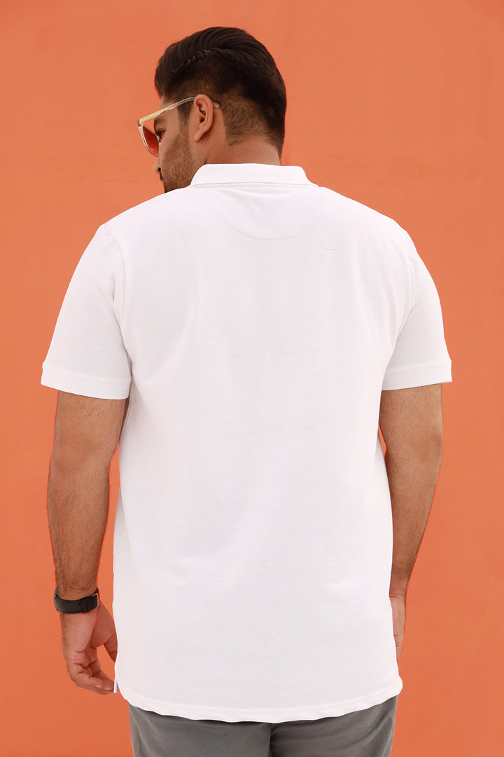 Mens  White Embroidered Polo Shirt Online Pakistan