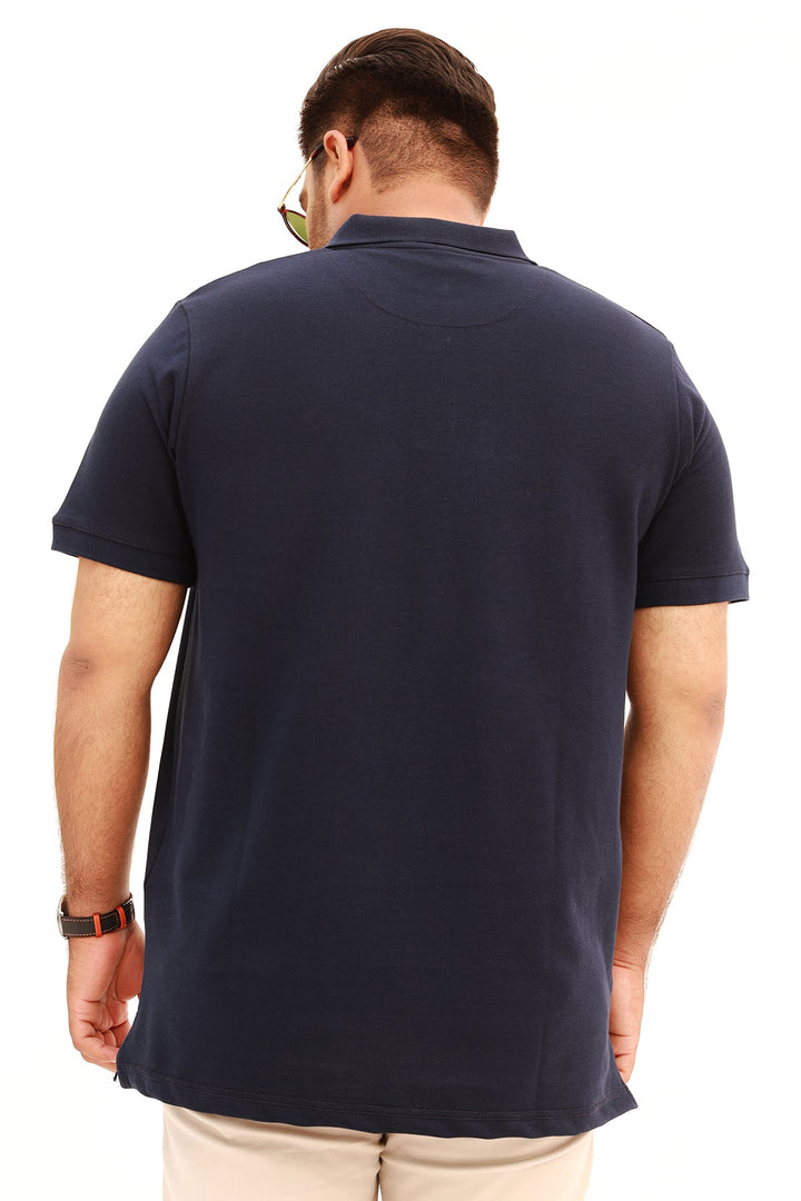 Dark Blue Embroidered Polo Shirt (Plus Size) - S22 - MP0096P
