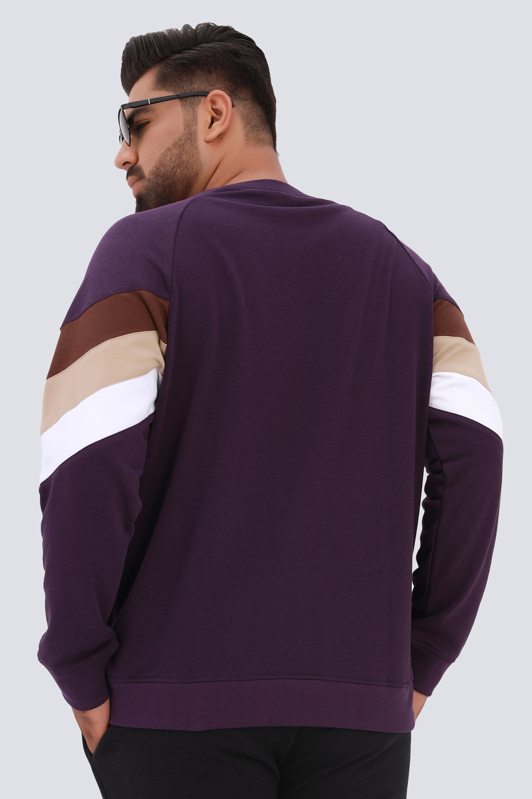 Purple Cordial Paneled Sweatshirt 