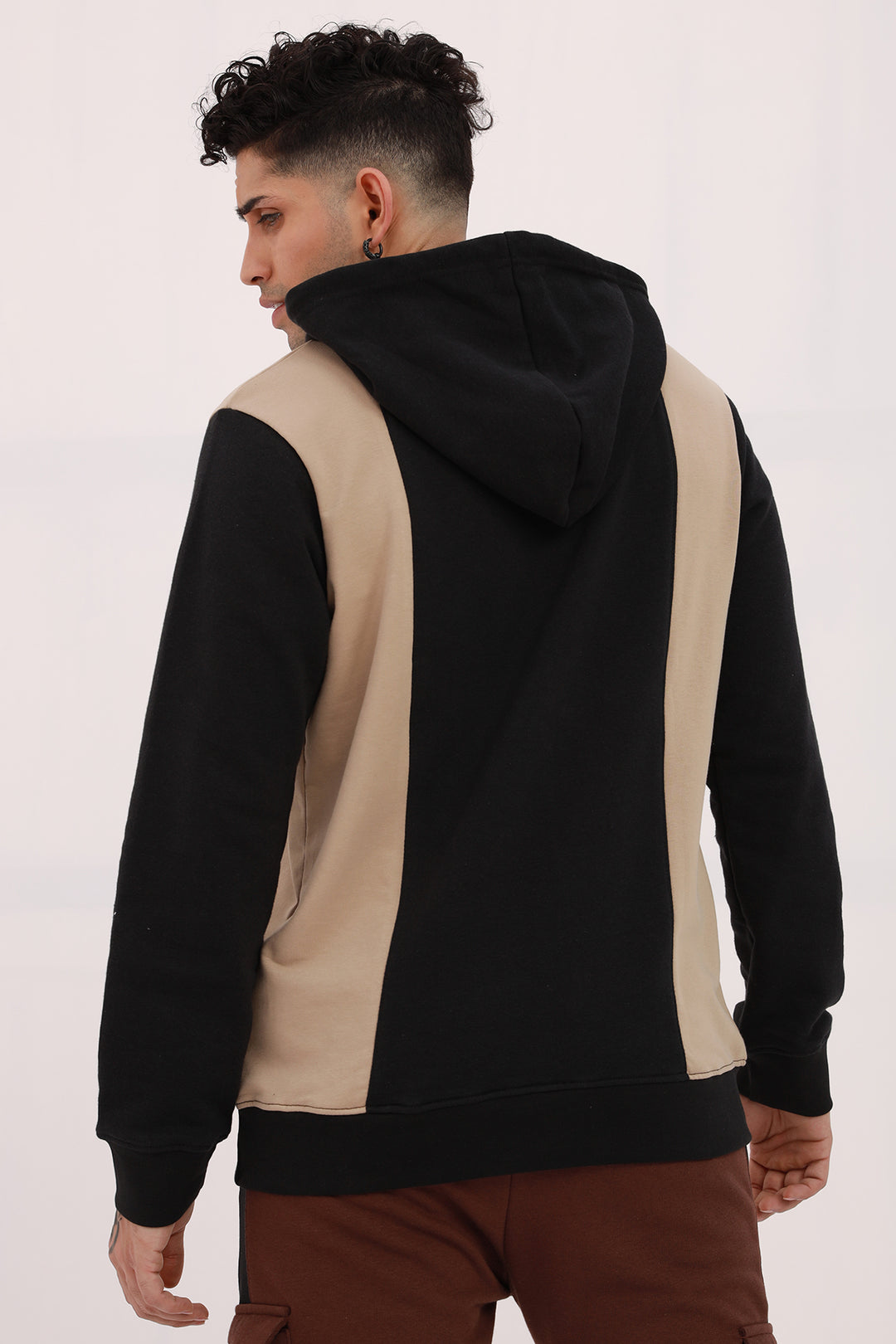 Black & Taupe Graphic Hoodie 