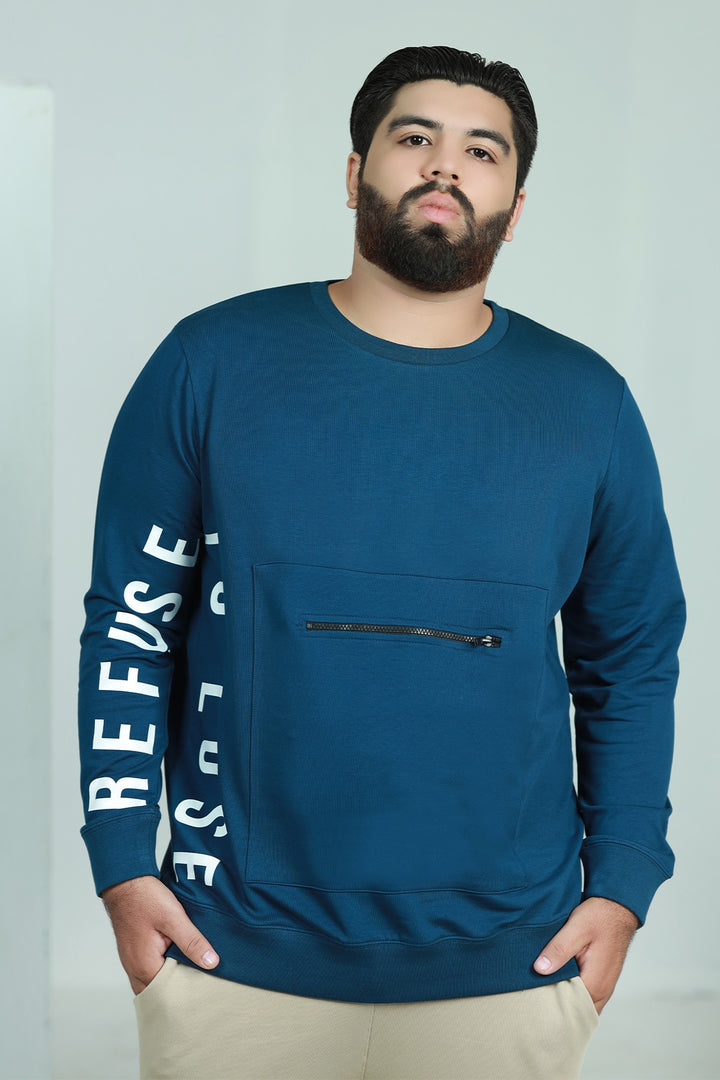 Blue Graphic Sweatshirt (Plus Size) - W21 - MSW023P
