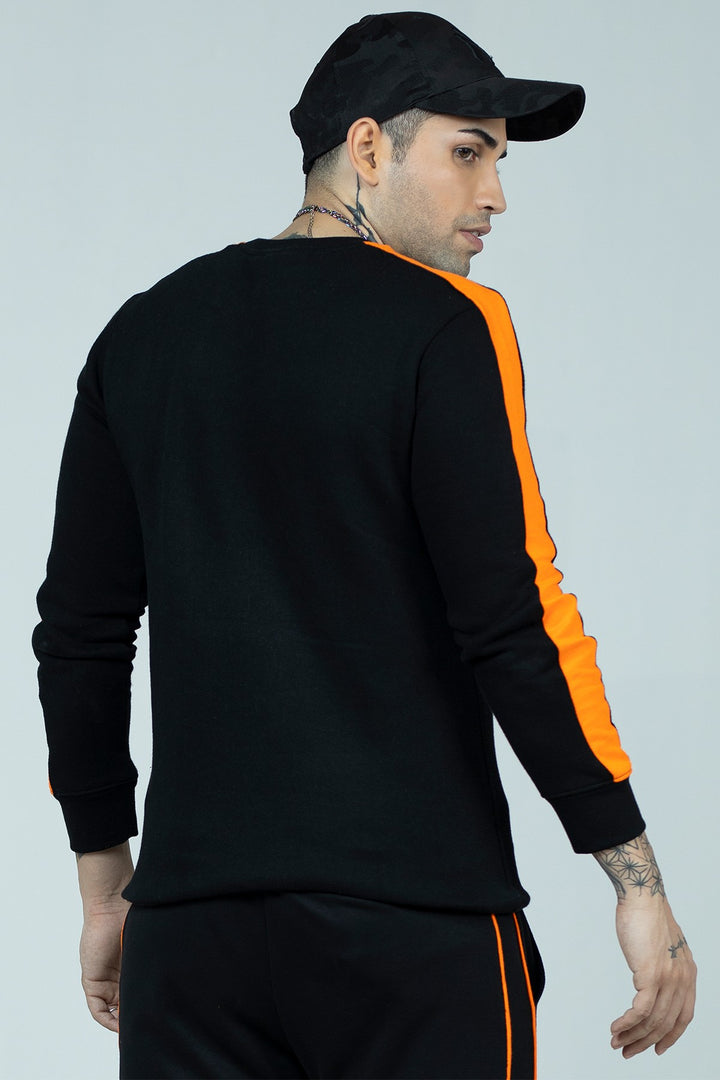 Cut and Sew Black Sweatshirt - W21 - MSW013R