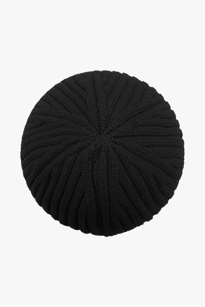 Black Knitted Earflap Beanie - W22 - UBH0001