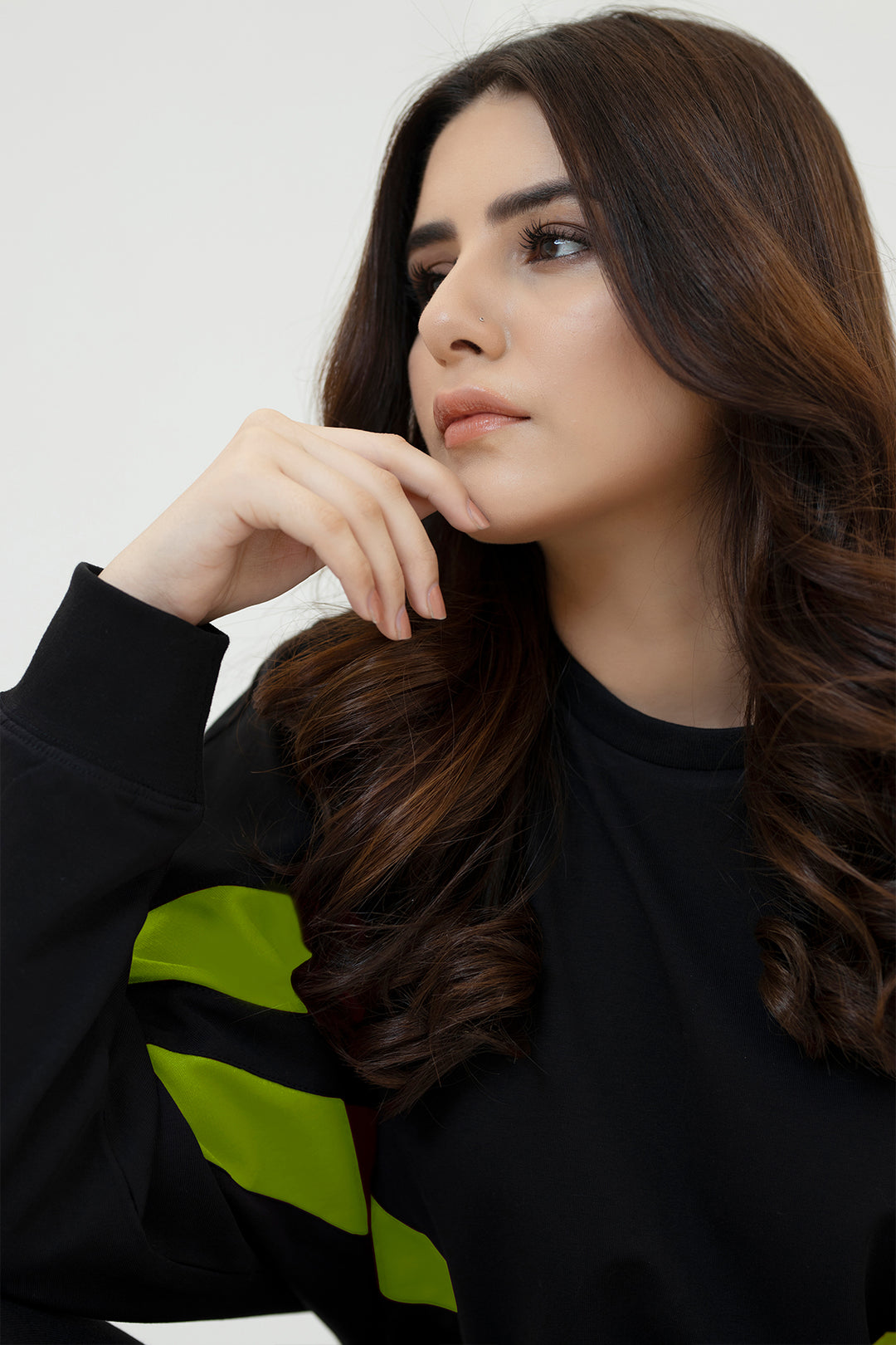 Women Black Neon Wrap Sweatshirt Online in Pakistan
