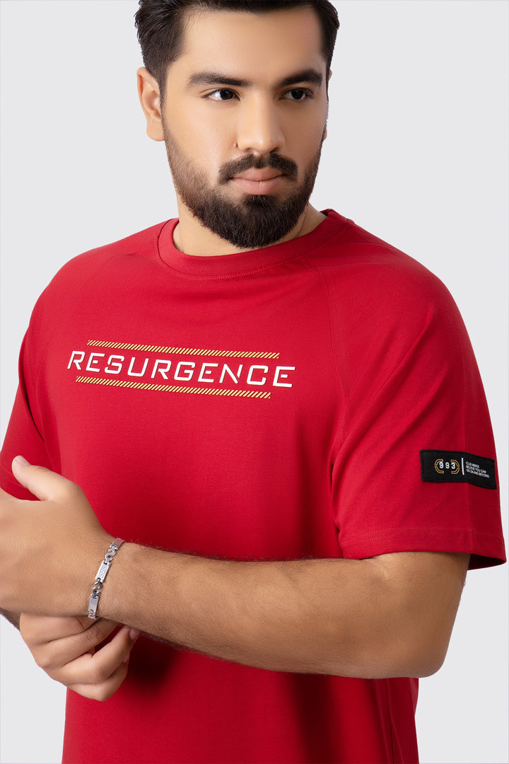 Resurgence Maroon Graphic T-Shirt (Plus Size) - A23 - MT0285P